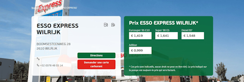 brandstofprijzen esso wilrijk 27 januari 2026