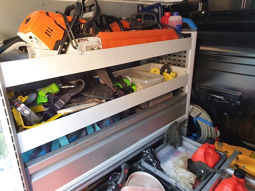 ford transit connect overzicht materialenrek