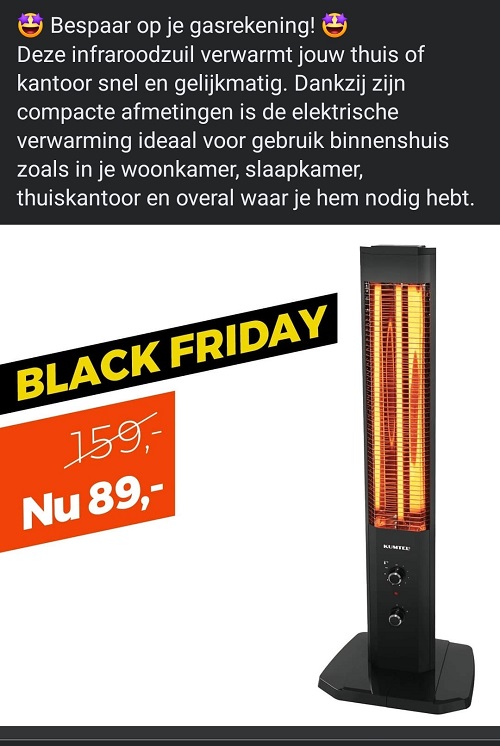 advertentie black friday fake aanbieding