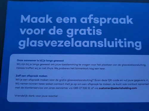 briefje niet thuis delta netwerken