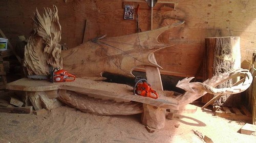 making of dragon bench