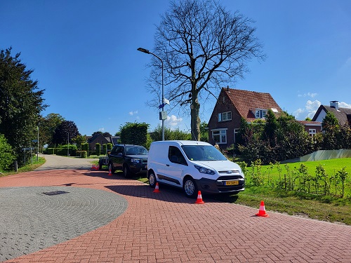 auto's vlakbij geparkeerd en afzetting gemaakt