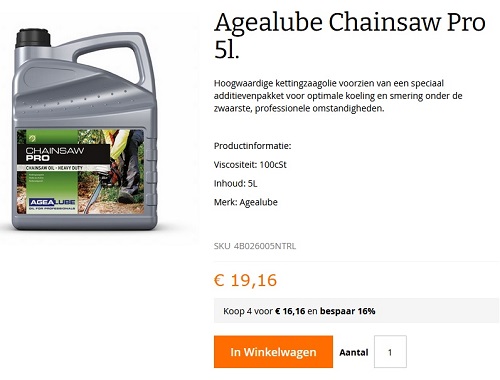 schermafbeelding prijs kettingolie per stuk