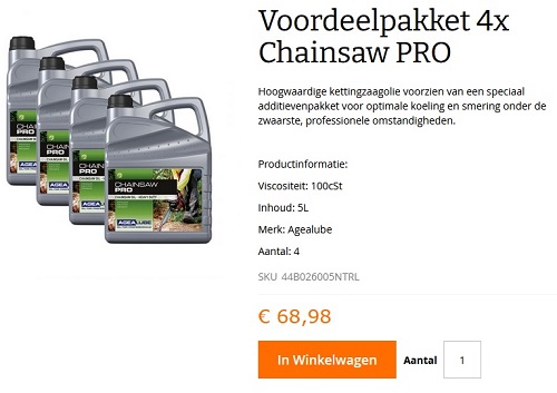 schermafbeelding prijs aanbieding kettingolie per 4