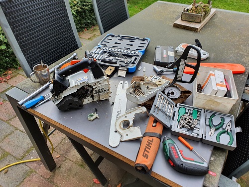 overzicht reparatie kettingzaag