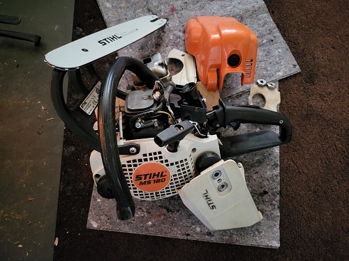 stihl ms 180 voor de kachel drogen