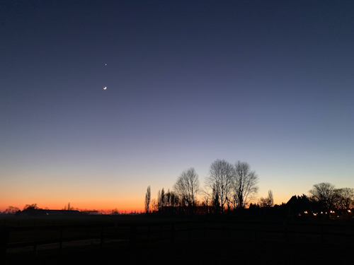 venus boven de maan, februari 2025