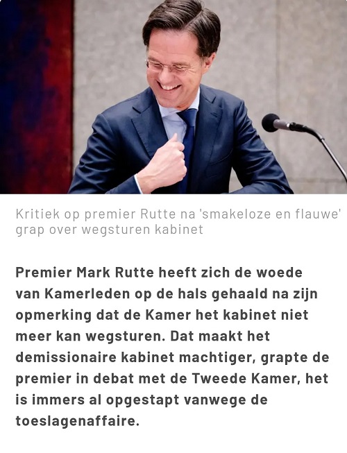 grapje demissionair rutte