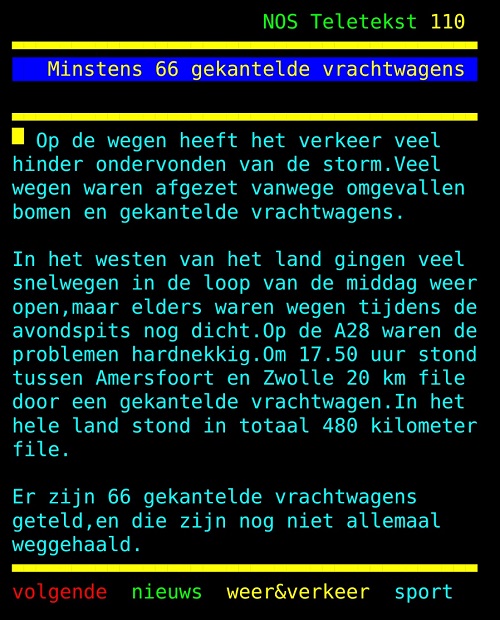 teletekst bericht 18 januari 2018