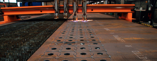 voorbeeld van gesneden stalen onderdelen